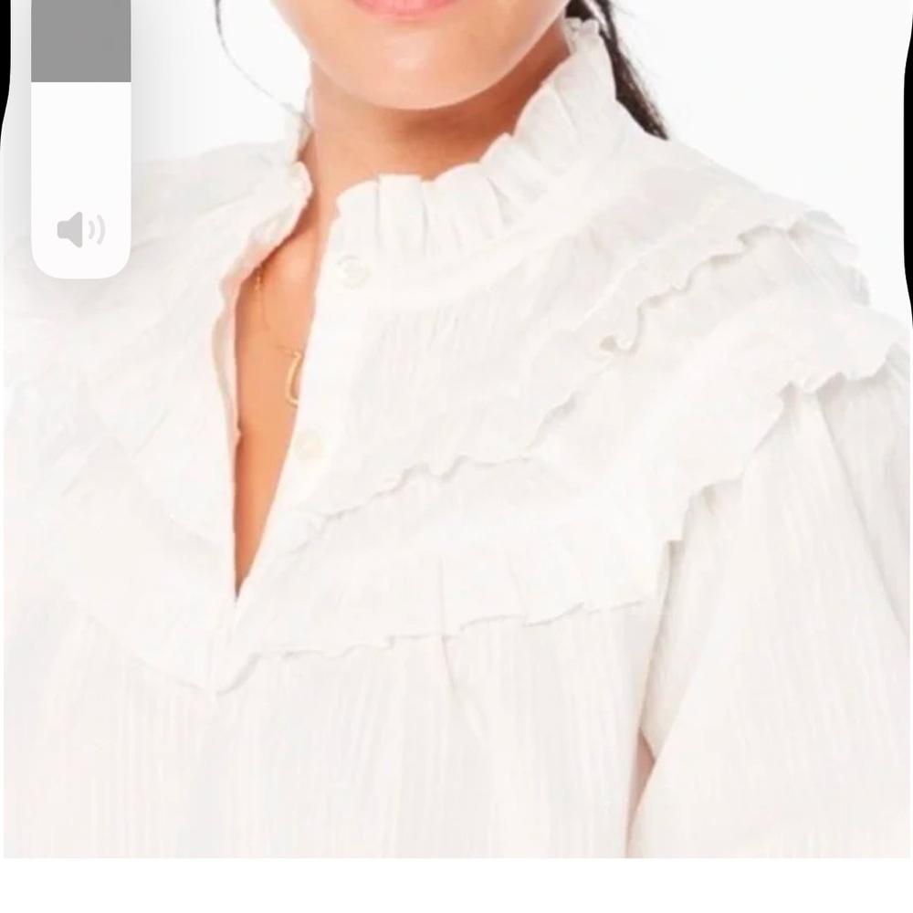 White Ruffled Blouse - Picture 6 of 7